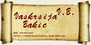 Vaskrsija Bakić vizit kartica